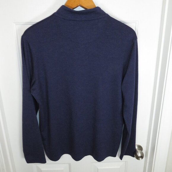 Mizzen + Main 1/4 Zip KPI Heather Blue Stretch Pullover Men’s LG Trim Fit - Picture 4 of 5